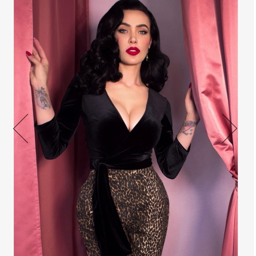 Micheline Pitt Velvet Wrap top